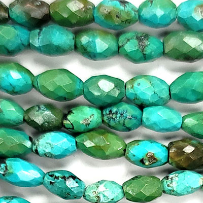 CHINESE TURQUOISE FACETED RICE 6X7-9X12MM